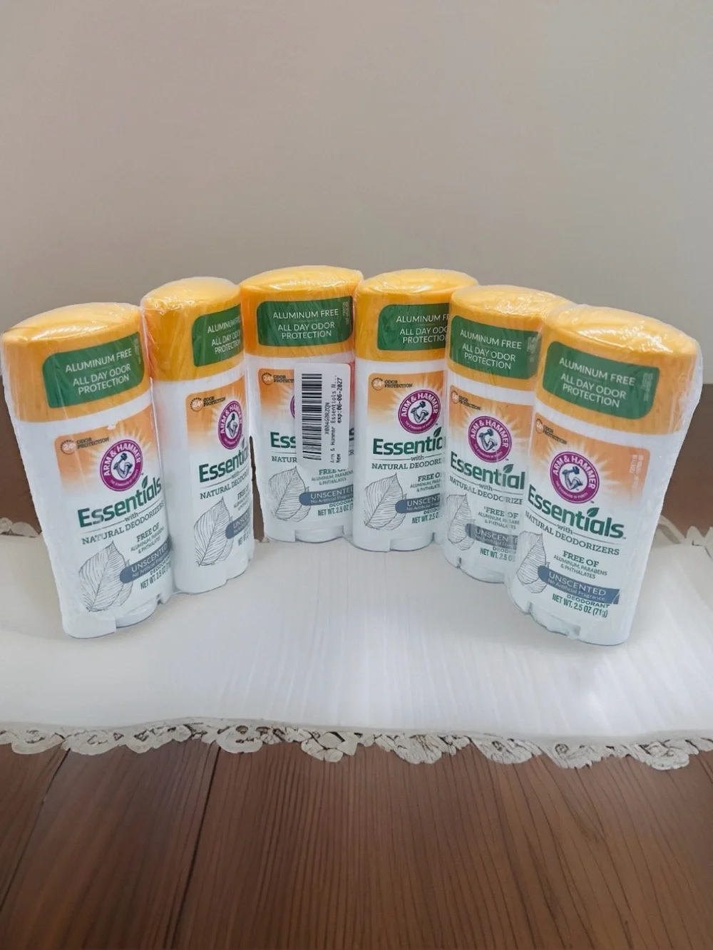6 Pack Arm & Hammer Essentials Unscented Aluminum Free Deodorant 2.5 oz Exp 6/27